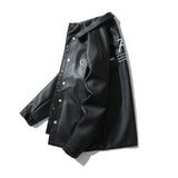 Wiaofellas PU Leather Jacket for Teens Men Japanese Wild Streetwear Spring High-quality Male Oversized Vintage Synthetic Leather Coat