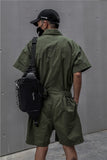 Wiaofellas Techwear Short Jumpsuit for Men Black Bodysuits Overalls Men Green Male Japanese Streetwear Summer Pockets Hip Hop