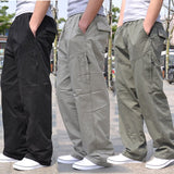 Wiaofellas New Arrival Fashion Summer Men Casual Pants Loose Thin Cotton Overalls Straight Full Length Large Plus Size L-3XL4XL5XL6XL
