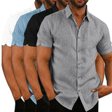 Wiaofellas Linen Running Gym Muscle Shirt Men Fitness Workout Short Sleeve Shirt Bodybuilding Sport Beach Shirt Summer Casual Clothing