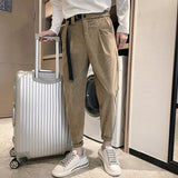 Wiaofellas Autumn 4 Colors Belt Corduroy Pants Men Slim Fashion Casual Leggings Pants Men Korean Style Harem Pants Mens Trousers 28-36