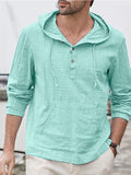 Wiaofellas Men's Casual V-neck Long-sleeve Shirt - Stylish and Versatile
