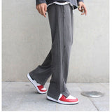 Wiaofellas Spring and Summer New Senior Men's Casual Pants Temperament Commute Fashion Versatile Loose Straight Split Wide Leg Pants