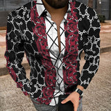 Wiaofellas Europe America Men Fashion Casual Clothing Long sleeved Shirt Hawaiian Cardigan Gentleman Design Everyday Formal Wear Button Top