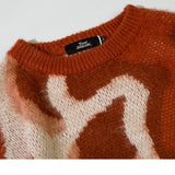 Wiaofellas New Men's Street Sweater Vintage Abstract Pattern Hip Hop Knitted Sweater Fashion Brand Pullover Casual Sweater Sweater