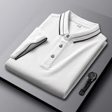 Wiaofellas New Men Polo Shirt Solid Casual Hot Sale Business Comfortable Lapel Shirt Korean Slim Version High End Camisa Polo