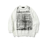 Wiaofellas Pullovers Men's Sweater Knitted Jumper Vintage Oversize Essentials Y2k Gothic Clothes Men's Jumpers Punk Harajuku Streetwear