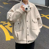 Wiaofellas Winter Thickened Short Woolen Coat Men Warm Fashion Oversized Woolen Coat Men  Korean Loose Woolen Jacket Mens Overcoat M-3XL