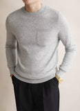 Wiaofellas New Korean Style Men Knitted Sweaters Fashion Slim Fit Pullover Mens Casual Knitwear Pullovers Male Solid O-neck Sweaters B225