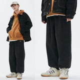 Wiaofellas-Spring Japanese Wash Work Loose Straight Jeans Men's Fashion Trend Casual Pants Oversized Blue/Black Color Trousers M-2XL