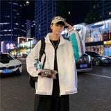 Wiaofellas Korean Version of Spring and Autumn Hong Kong Wind Jacket Street Baseball Jacket Thin Track Jacket for Lovers