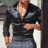 Wiaofellas Streetwear Solid Single Breasted Lapel Polo Shirts Men Casual t Shirt Shirts Fashion Stitch Mesh Long Sleeve Tee Top For Man