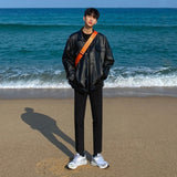 Wiaofellas Men's Faux Leather Jackets Autumn Winter Korean New Casual Biker Leather Coats Male Motorcycle PU Leather Outwear