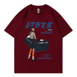 Wiaofellas Hip Hop Streetwear Y2k Tshirt Girl Japanese Kanji Print Oversized T Shirt Harajuku Summer Mens Short Cotton Sleeve Tops