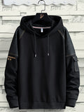 Wiaofellas New Spring Multi-Pockets Hoodies Men Streetwear Black Oversized Pullover Sweatshirts Male Cotton Hoody Tops Big Size 8XL