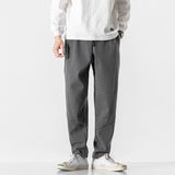 Wiaofellas Harlan Pants Men's Loose Casual Sports Chinese Style Men's Pants Large Size Sweatpants Solid Color Full Length Trousers
