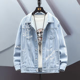 Wiaofellas Denim Jacket Mens Hooded Slim Fit Casual Streetwear Jean Jackets Long Sleeve Trendy Outerwear Autumn Winter Jacket Coat for Men