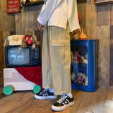 Wiaofellas Men's pants loose all-match overalls autumn and winter ins tide wide-leg trend y2k casual pants men's trousers