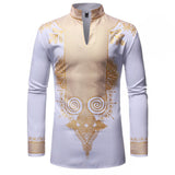 Wiaofellas Men African Clothes Dashiki Print Shirt Fashion Brand African Men Business Casual Pullovers Work Office Shirts Male Clothing