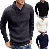 Wiaofellas Autumn Winter Sweater Europe and The United States Plus-size Men's Solid Color Pullover Sweater Mens Clothes  Sweater