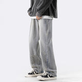 Wiaofellas Blue Jeans Men Fashion Casual Harajuku Vintage Jeans Men Japanese Streetwear Hip-hop Loose Straight Denim Pants Mens Trousers
