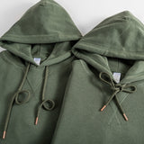 Wiaofellas Green Casual Hoodies Sweatshirts Fashion Solid Color Hip Hop Streetwear Hoody Clothing Hoodies for Men And Women