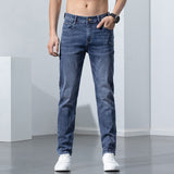Wiaofellas New Brand Men's Stretch Skinny Jeans Spring Summer Cotton Fashion Business Casual Denim Slim Fit Length Pants Male Trousers
