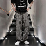 Wiaofellas Multipockets Straight Y2k Cargo Pants for Men Baggy Hip Hop Trousers Man Slacks Hiking Stacked Long High Quality Work Cheapest L