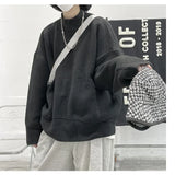 Wiaofellas Half High Neck Sweater Men's Autumn and Winter New Trend Knitwear Loose and Versatile Temperament Commuter Casual Coat