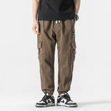 Wiaofellas 8Xl Spring Cotton Cargo Pants Men Oversize Pocket Drawstring Male Casual Pants Plus Big Size Men's Clothes 7XL 6XL 5XL Z584