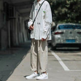 Wiaofellas Men's Fashion Trend Streetwear Trousers Korean Loose Student Cargo Casual Pants Green/black/khaki Color Suit Pants M-2XL