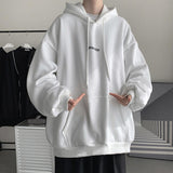 Wiaofellas Male Hoodie Coldproof Men Sweatshirt Pocket Male Hooded Fleece Lined Pullover Sweatshirt Daily Clothing