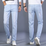Wiaofellas 6 Colors Spring Summer Men's Thin Straight-leg Loose Jeans Classic Style Advanced Stretch Baggy Pants Male Plus Size 40 42 44