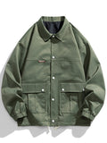 Wiaofellas New Multi-Pockets Spring Men's Jackets Plus Size Fashion Turn-Down Collar Loose Casual Windbreaker Cargo Coat 8XL 9XL
