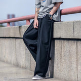 Wiaofellas Oversized Suit Pants Men Fashion Social Mens Dress Pants Korean Loose Straight Wide Leg Pants Mens Formal Trousers M-3XL