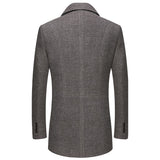 Wiaofellas Men's Business Smart Casual Woolen Jacket Turn Down Collar Wool Coat New Thicken Warm Male Blends Trench Windbreaker