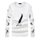 Wiaofellas Black White Mens Hoodies Pullover Crewneck Sweatshirts Vintage Aesthetic Spring Autumn Polyester Hoddies Clothes For Teenagers