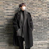 Wiaofellas Winter Men's Thicken Lamb Woolen Blends Splicing Color Woolen Coat Fashion Trend Parkas Keep Warm Lapel Collar Snow Jackets