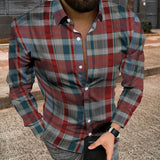 Wiaofellas Europe America Men Fashion Casual Clothing Long sleeved Shirt Hawaiian Cardigan Gentleman Design Everyday Formal Wear Button Top