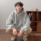 Wiaofellas Spring Autumn City Boy Hoodie Men's Casual Vintage Tide Brand Loose Hoodie Top Black Navy Blue Green Gray