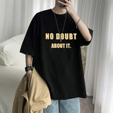 Wiaofellas 100% Cotton Short Sleeve T Shirts Men Trend Loose Couple Clothes Letter Print Hip Hop Harajuku Top Summer Oversized T Shirt