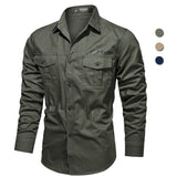 Wiaofellas Brand Military Army Shirt Men Spring Autumn 100% Pure Cotton Long Sleeve Tactical Shirts Plus Size 6XL Camisa Masculina