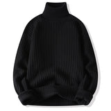 Wiaofellas Autumn Winter New Mens Sweater Turtleneck Pullover Men Solid Color knit Sweater Business Casual Sweater Warm Pull Jumper