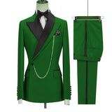Wiaofellas Fashion Latest Designs Green Floral Men Suit Peak Lapel Mens Wedding Suits Formal Groom Party Tuxedo Costume Homme 2 Pieces
