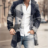 Wiaofellas Men Clothing European American Autumn Winter New Men's Woolen Stand Neck Mid Length Pocket Casual Woolen Coat