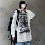 Wiaofellas Pullovers Men's Sweater Knitted Jumper Vintage Oversize Essentials Y2k Gothic Clothes Men's Jumpers Punk Harajuku Streetwear