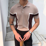 Wiaofellas Spring Summer Knit Polo Shirt Men Casual Turn-down Collar Button Fashion Striped Solid Slim Tops Newest Ice Silk Cotton Knitwear