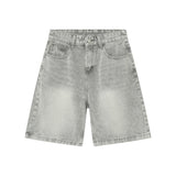 Wiaofellas Summer Men's Denim Shorts Hip Hop Loose Straight Short Jeans Vintage y2k Korean Style Five Quarter Pants Fashion Brand Clothes