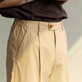 Wiaofellas Japanese Style Men's Fashion Classic Casual Pants Solid Color Business High Quality Straight Pants Khaki Color Trousers