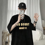 Wiaofellas 100% Cotton Short Sleeve T Shirts Men Trend Loose Couple Clothes Letter Print Hip Hop Harajuku Top Summer Oversized T Shirt